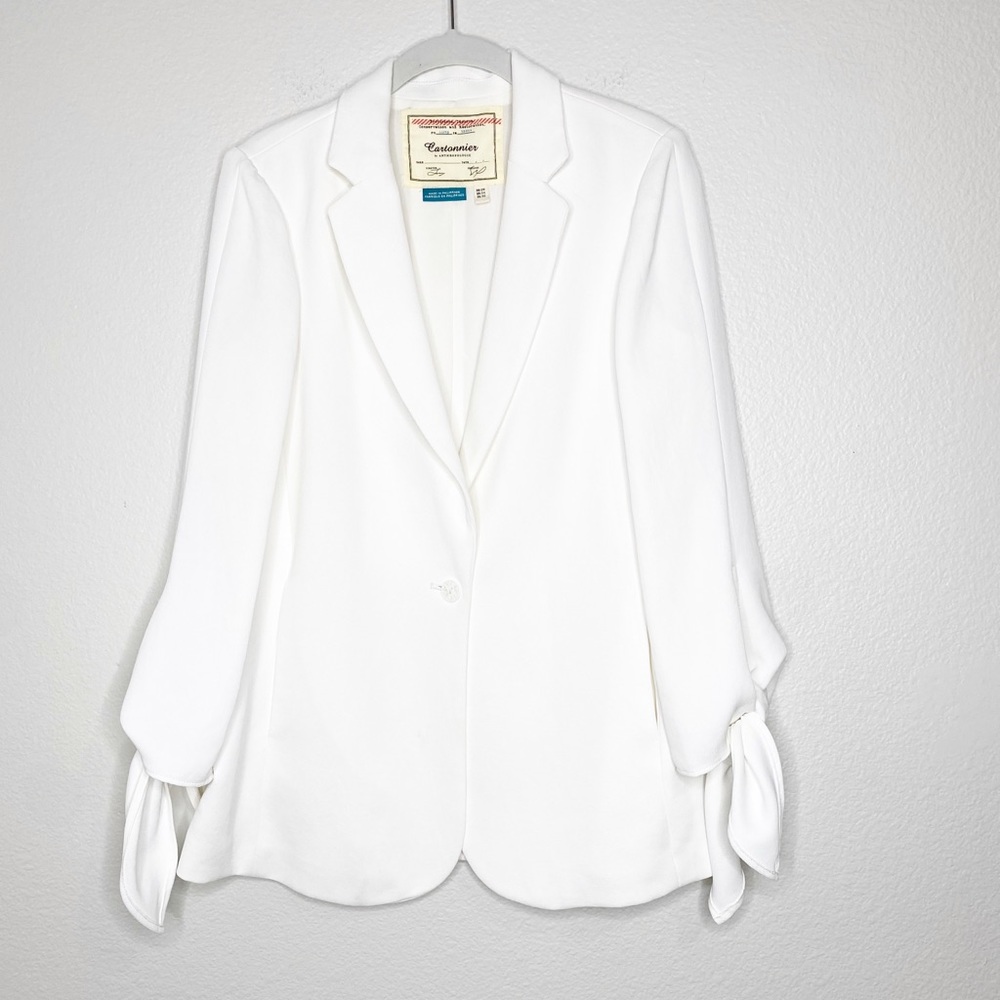 Anthropologie Cartonnier White Bow Blazer 4
